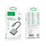 Hoco USB-C to USB-C and AUX 3.5 UPA34 - Metal Gray